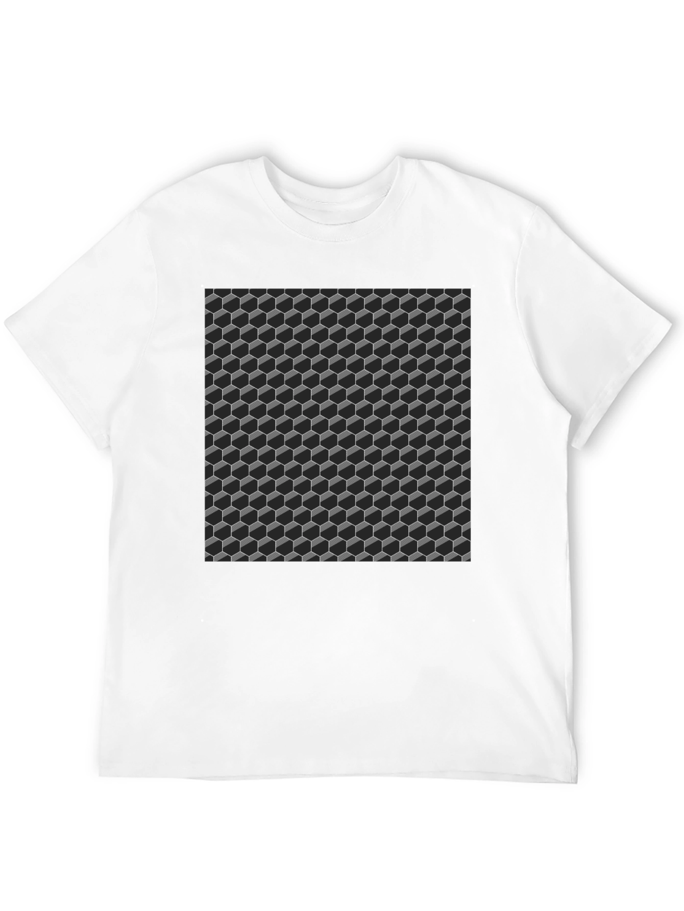 3D Cube Pattern T-Shirt - Modern Geometric Design