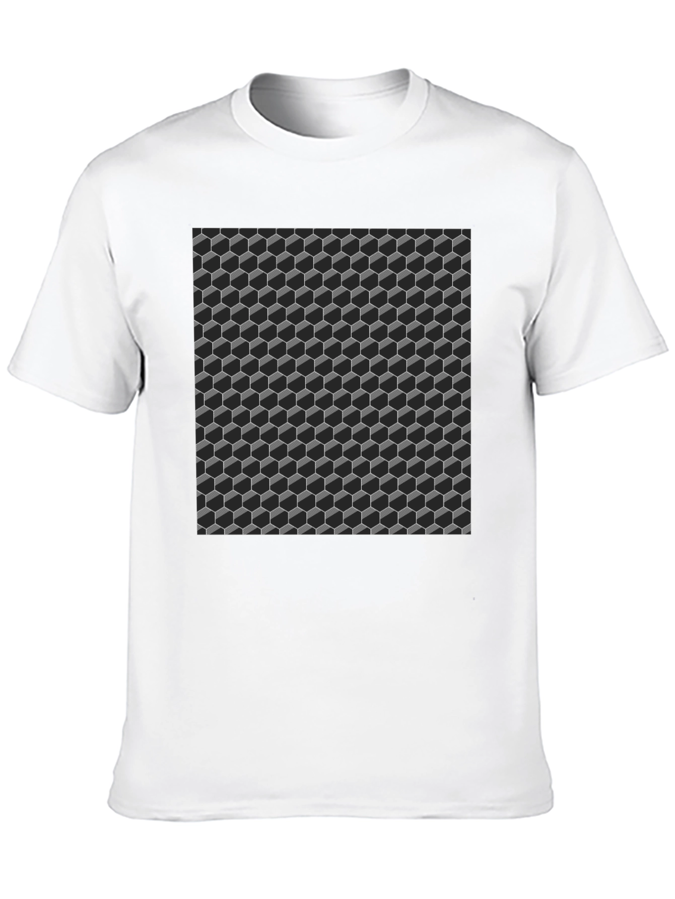 3D Cube Pattern T-Shirt - Modern Geometric Design
