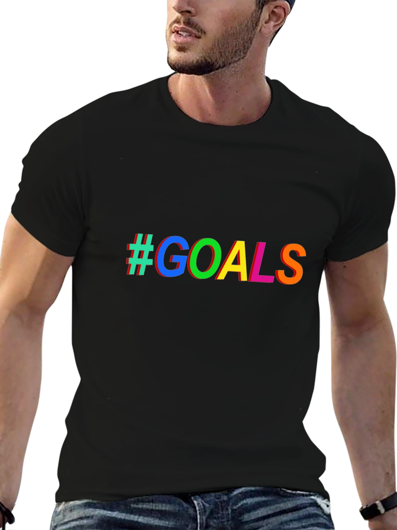 #GOALS Graphic Tee - Stylish Casual Black T-Shirt