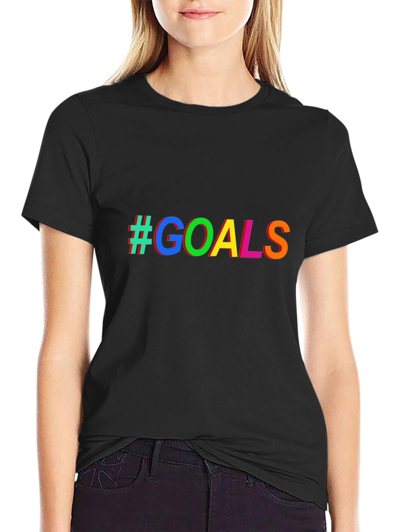 #GOALS Graphic Tee - Stylish Casual Black T-Shirt