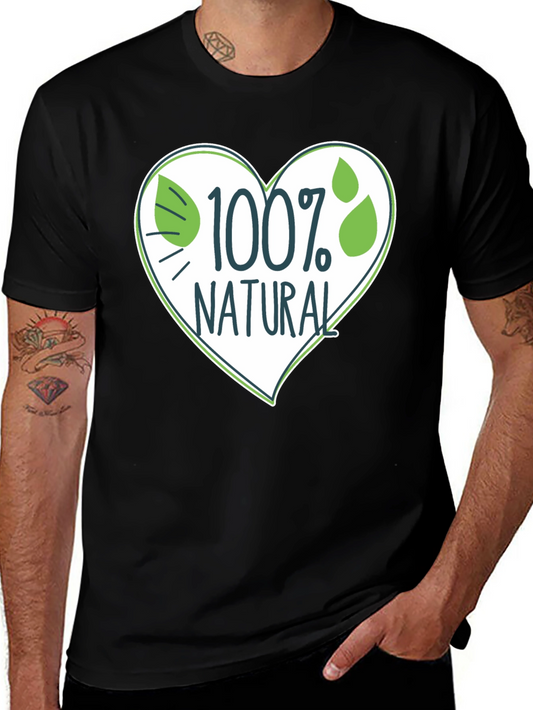 100% Natural Heart T-Shirt - Eco Friendly Organic Cotton Tee