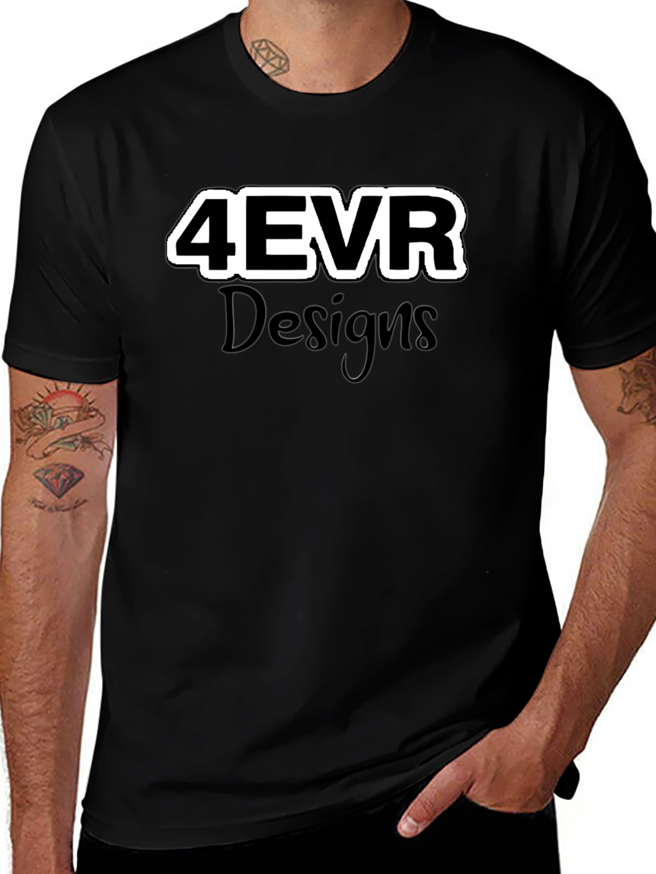 4EVR Designs Black Graphic Tee
