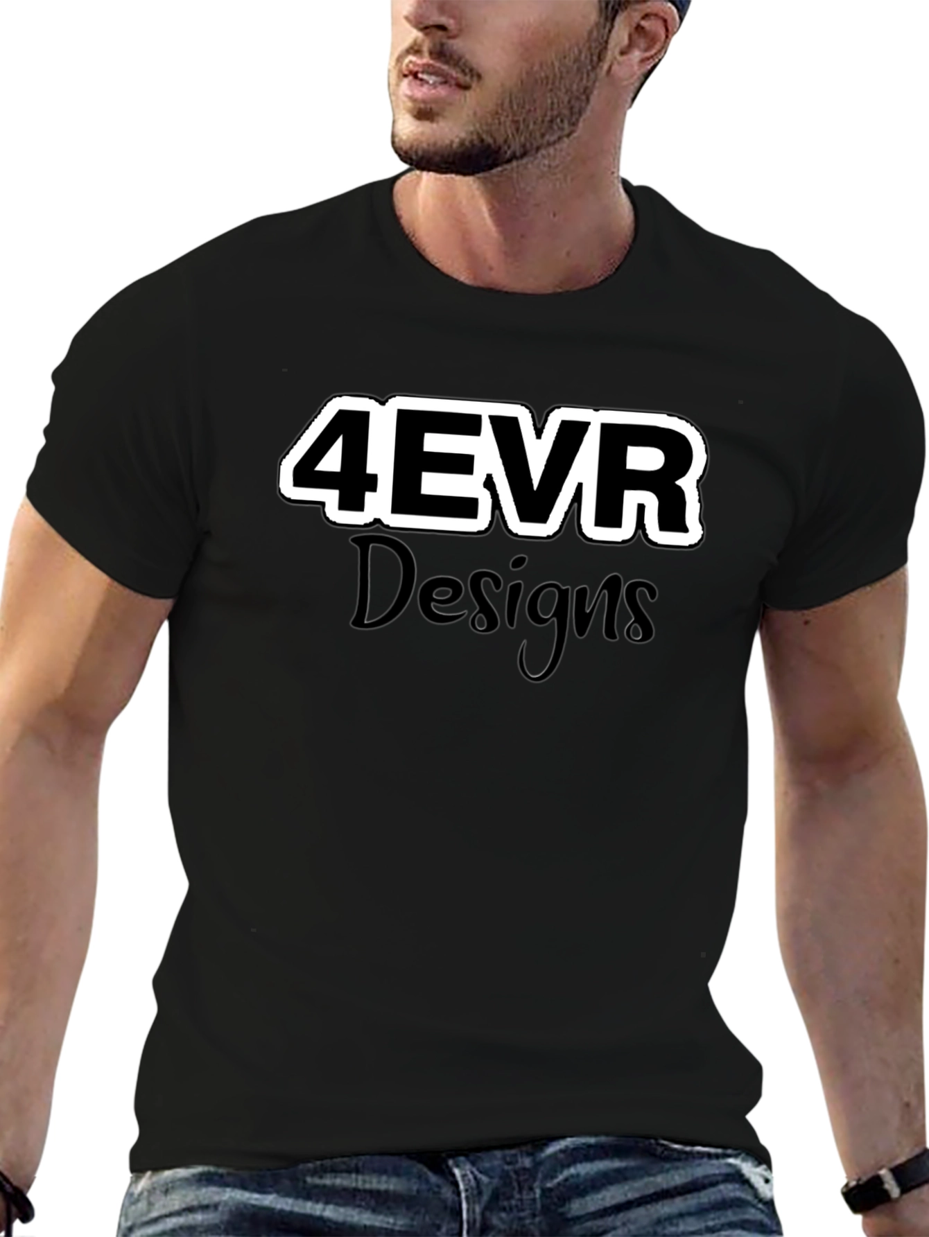 4EVR Designs Black Graphic Tee