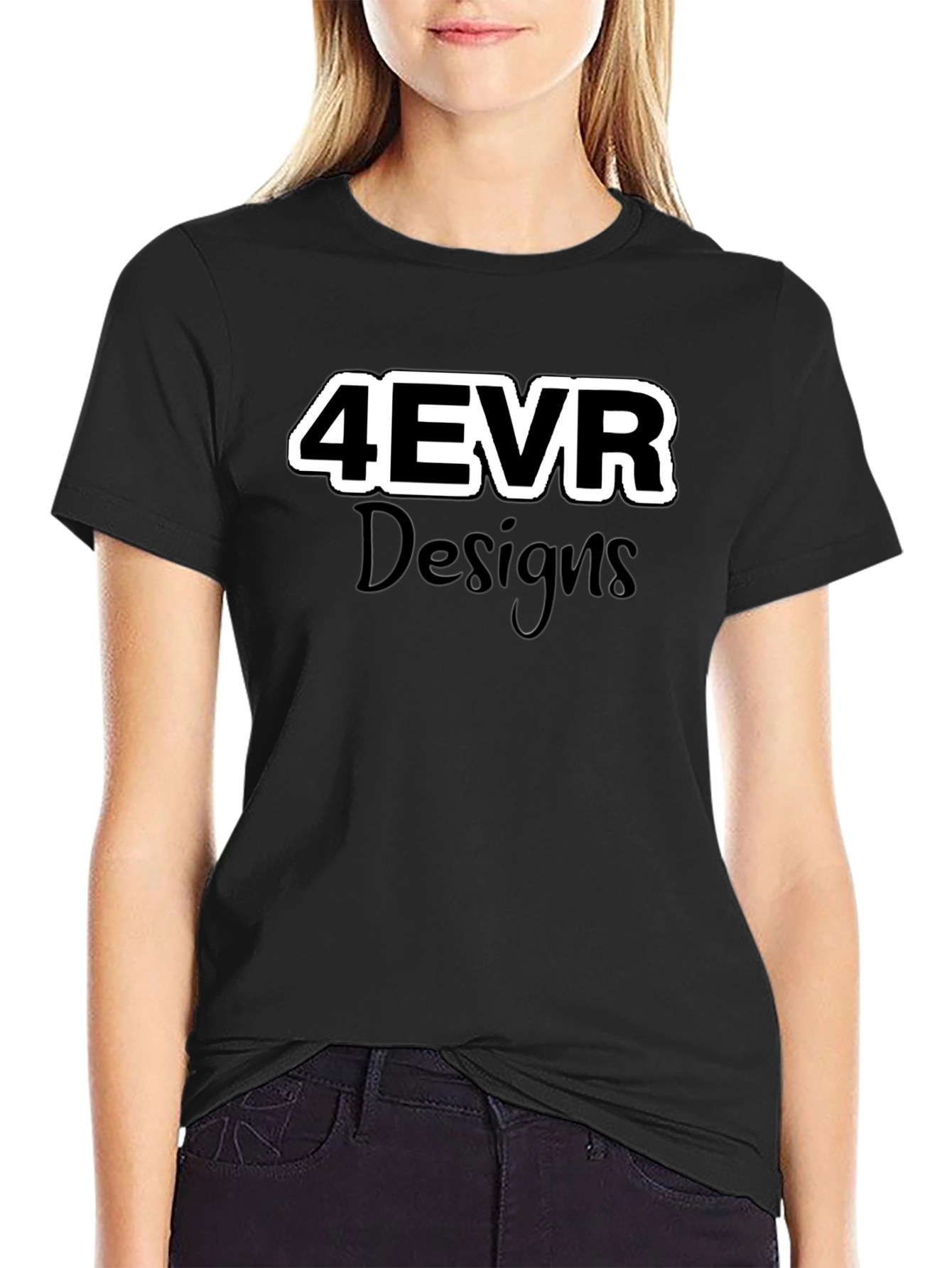 4EVR Designs Black Graphic Tee